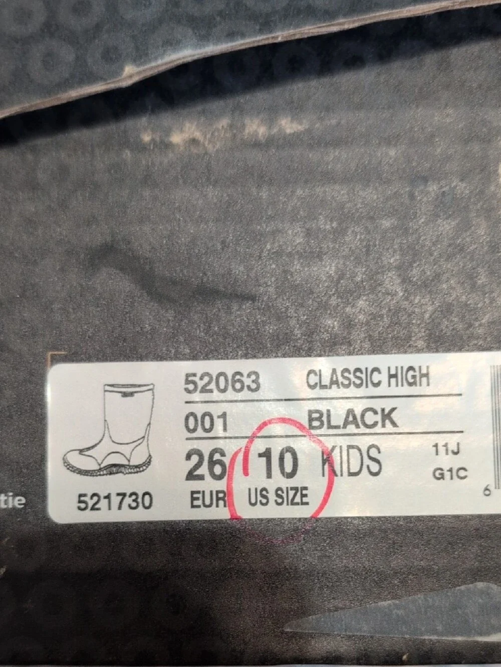 NIB Bogs Kids Classic High Waterproof Boots Black Size 10  ​